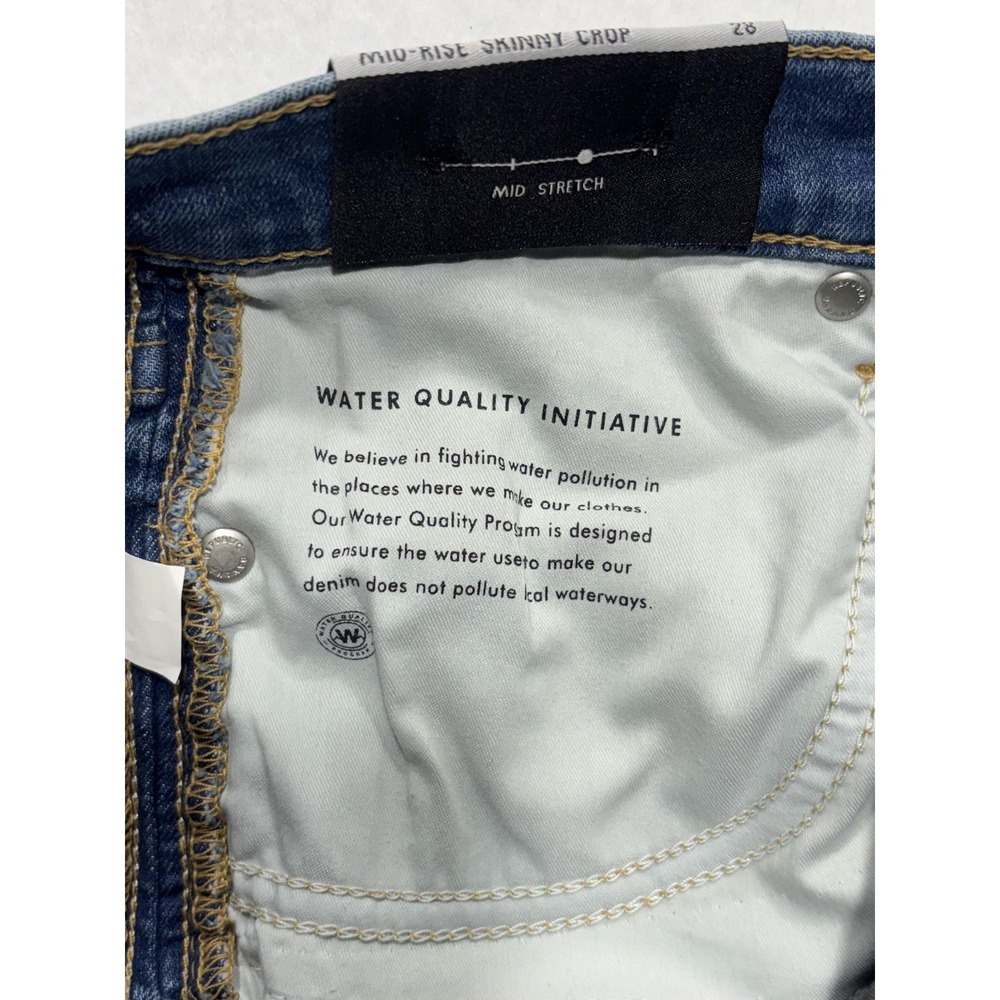 Banana Republic Jeans Womens 28 Blue Wash Mid Rise Skinny Crop Stripe 28x27.5 - Picture 5 of 15